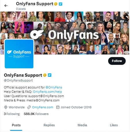 OnlyFans Support Twitter Page