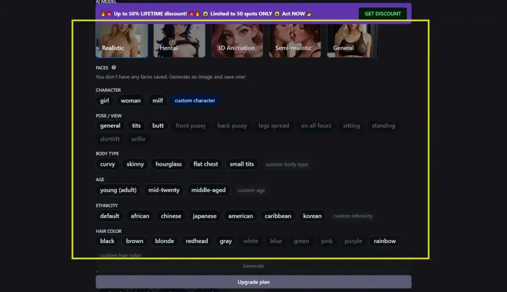 PornJoy AI User Interface