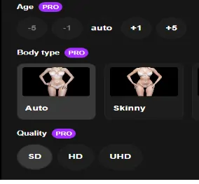 Undress.app-Age and Body Type Customization