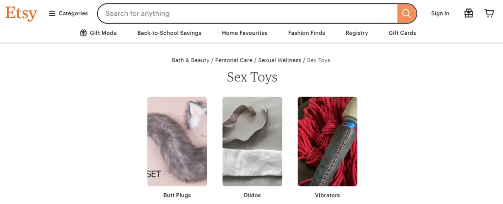 Etsy- Sex Toys